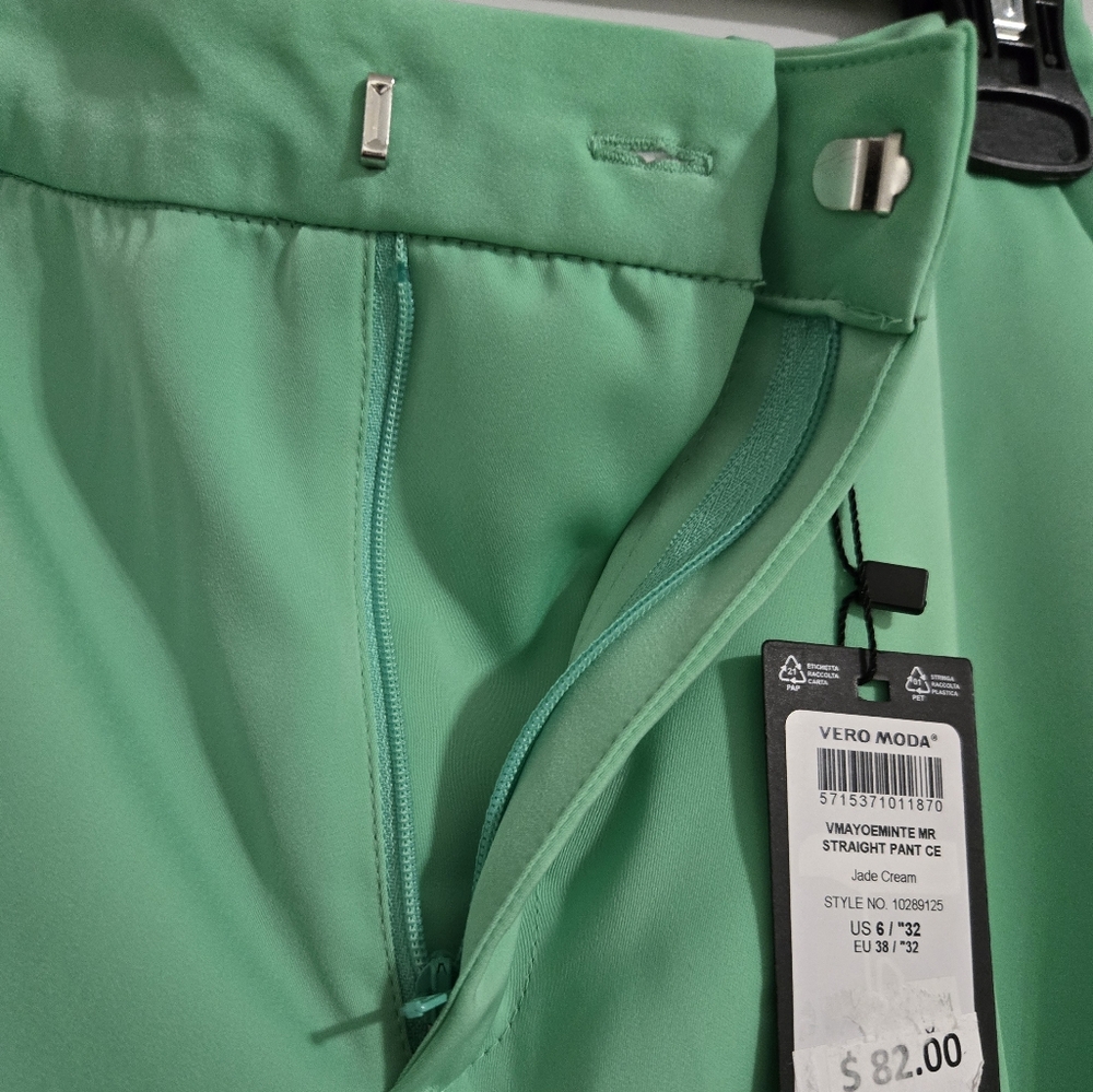 Vero Moda Pants In Jade Green Size 6 NWT - Picture 5 of 10